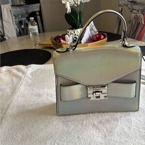 Aldo Silver Mini Bag with Bow Detail